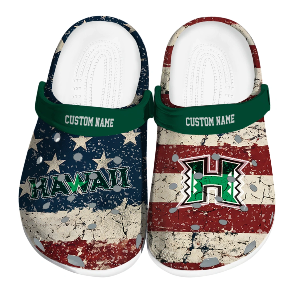 hawaii-rainbow-warriors-clog-personalized-distressed-stripes-green-red-blue-best-selling.webp hawaii rainbow warriors clog personalized distressed stripes green red blue best selling