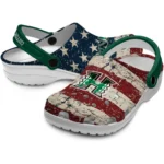 hawaii-rainbow-warriors-clog-personalized-distressed-stripes-green-red-blue-best-selling.webp