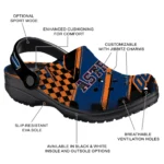 Houston Astros Clogs – Personalized Checkered Streaks Blue Black 1