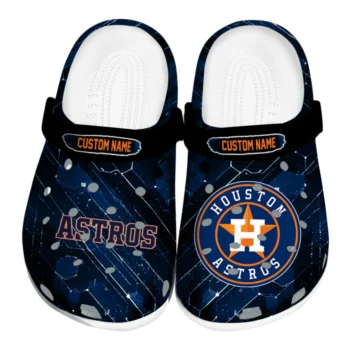 Houston Astros Clogs - Custom Circuit Geometry Blue Black