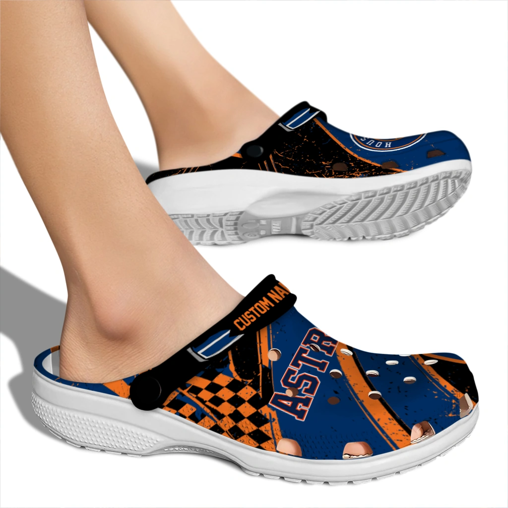 houston-astros-clog-personalized-checkered-streaks-blue-black-fashion-forward.webp