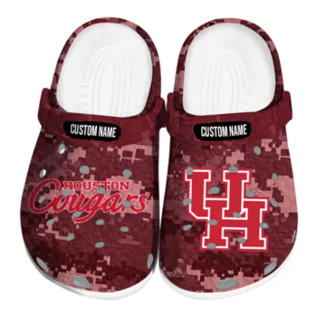 Houston Cougars Clogs - Custom Digital Camo Red