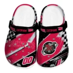 Houston Rockets Clogs - Customized Checkered Streaks Red Black 1 Houston Rockets Clogs – Customized Checkered Streaks Red Black 1