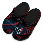 Houston Texans Clogs – Customized Checkered Streaks Blue Black 1