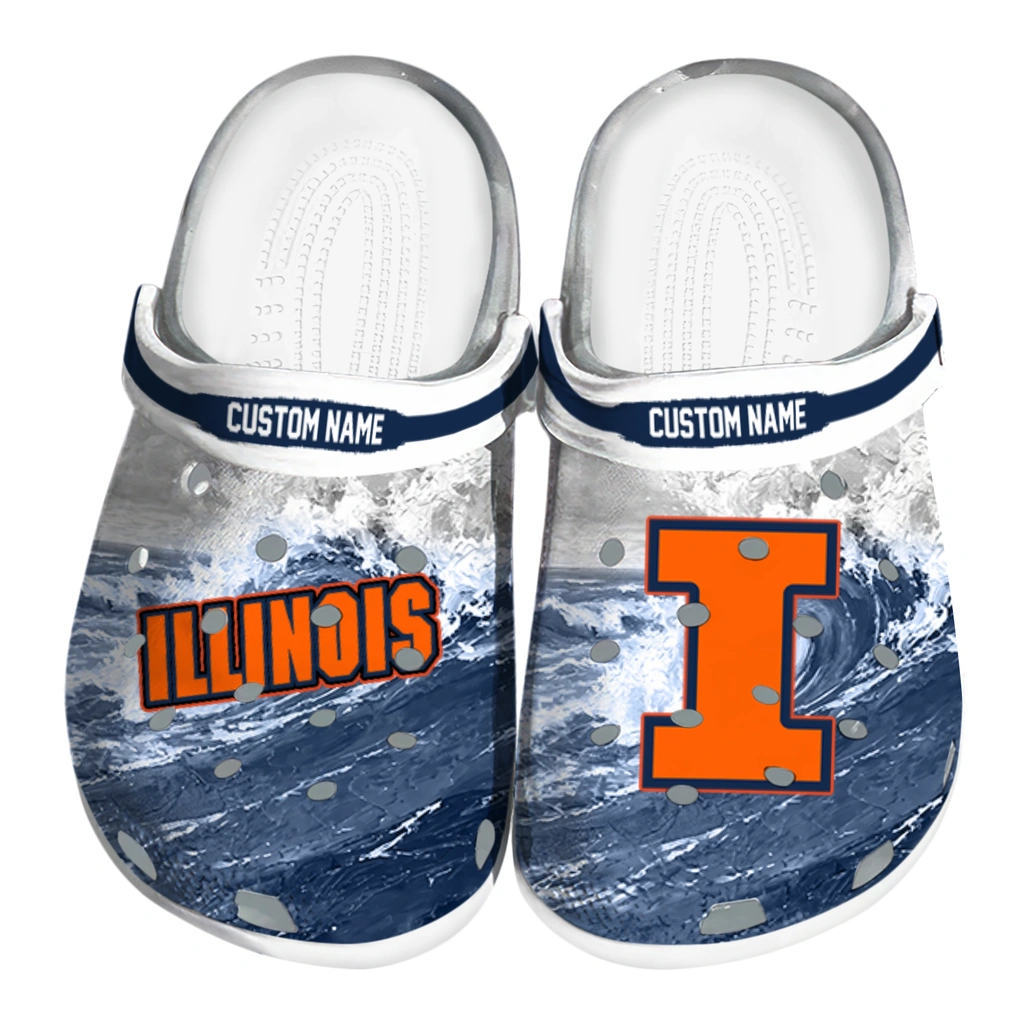 illinois-fighting-illini-clog-customized-wave-swirl-blue-white-best-selling.webp illinois fighting illini clog customized wave swirl blue white best selling