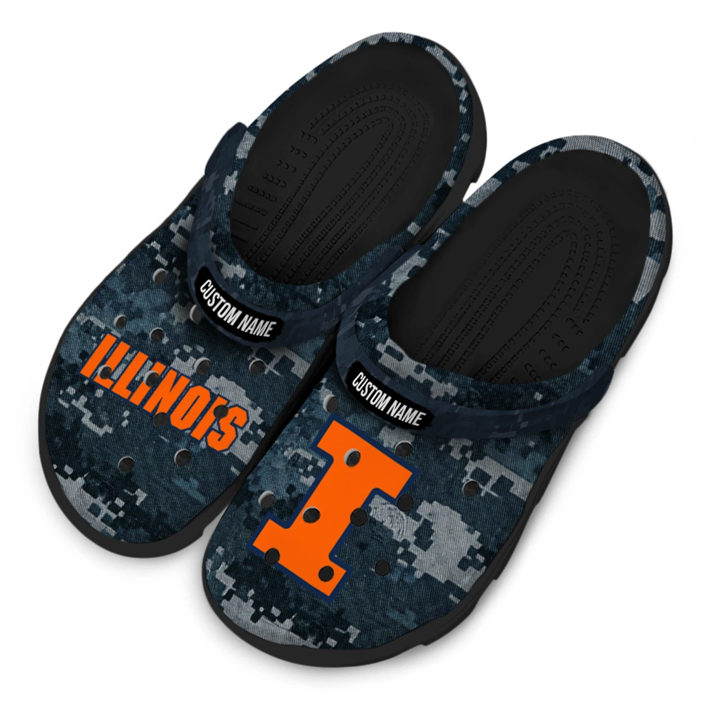 illinois-fighting-illini-clog-personalized-digital-camo-blue-latest-model.webp