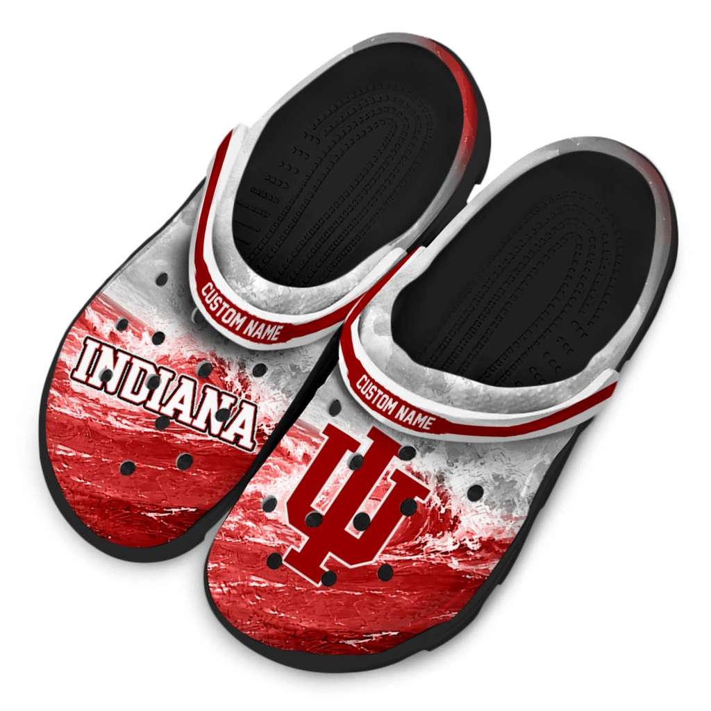 indiana-hoosiers-clog-custom-wave-swirl-red-white-latest-model.webp