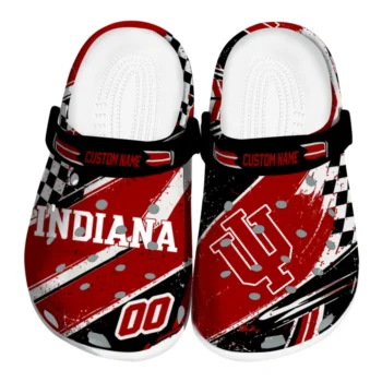 Indiana Hoosiers Clogs - Customized Circuit Geometry Red Black