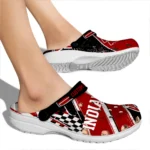 Indiana Hoosiers Clogs – Customized Circuit Geometry Red Black 1
