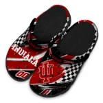 Indiana Hoosiers Clogs – Custom Checkered Streaks Red Black 1