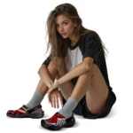 Indiana Hoosiers Clogs – Customized Circuit Geometry Red Black 1