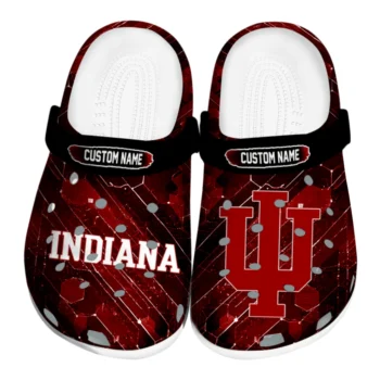 Indiana Hoosiers Clogs - Customized Circuit Geometry Red Black