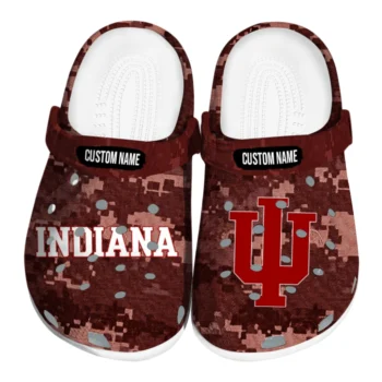 Indiana Hoosiers Clogs - Customized Digital Camo Red