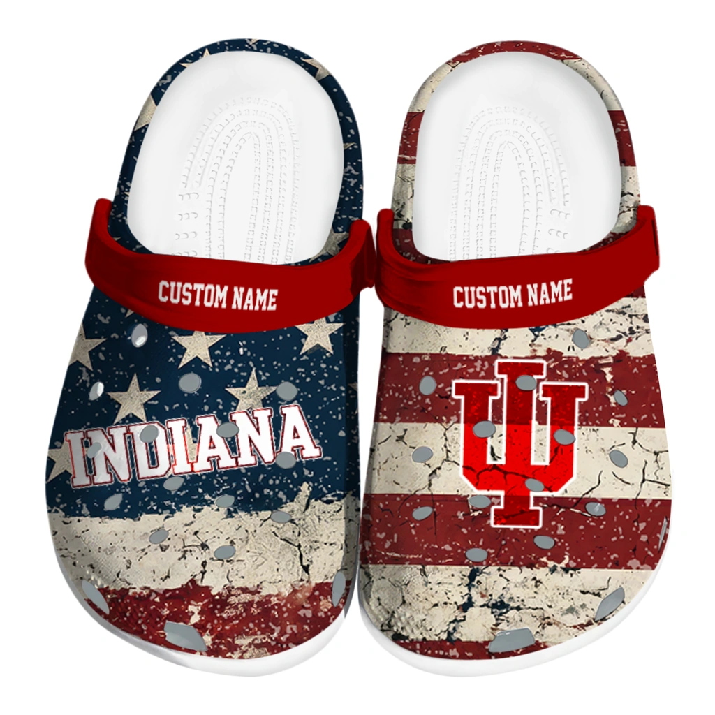 indiana-hoosiers-clog-customized-distressed-stripes-red-blue-best-selling.webp indiana hoosiers clog customized distressed stripes red blue best selling