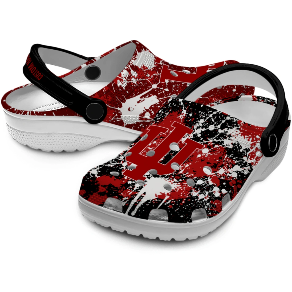 indiana-hoosiers-clog-personalized-splatter-splash-red-black-high-quality.webp