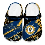 Indiana Pacers Clogs – Personalized Checkered Streaks Blue Black 1