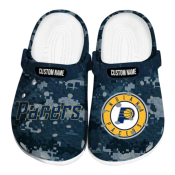 Indiana Pacers Clogs - Custom Digital Camo Blue