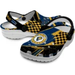 indiana-pacers-clog-personalized-checkered-streaks-blue-black-best-selling.webp