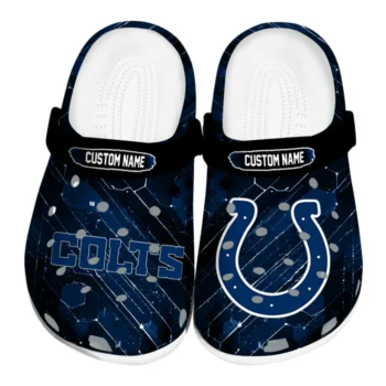 Indianapolis Colts Clogs - Custom Circuit Geometry Blue Black