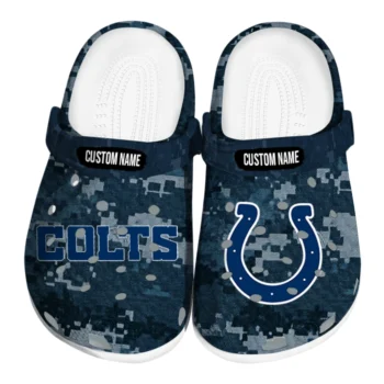 Indianapolis Colts Clogs - Custom Digital Camo Blue