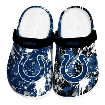 Indianapolis Colts Clogs - Customized Splatter Splash Blue Black