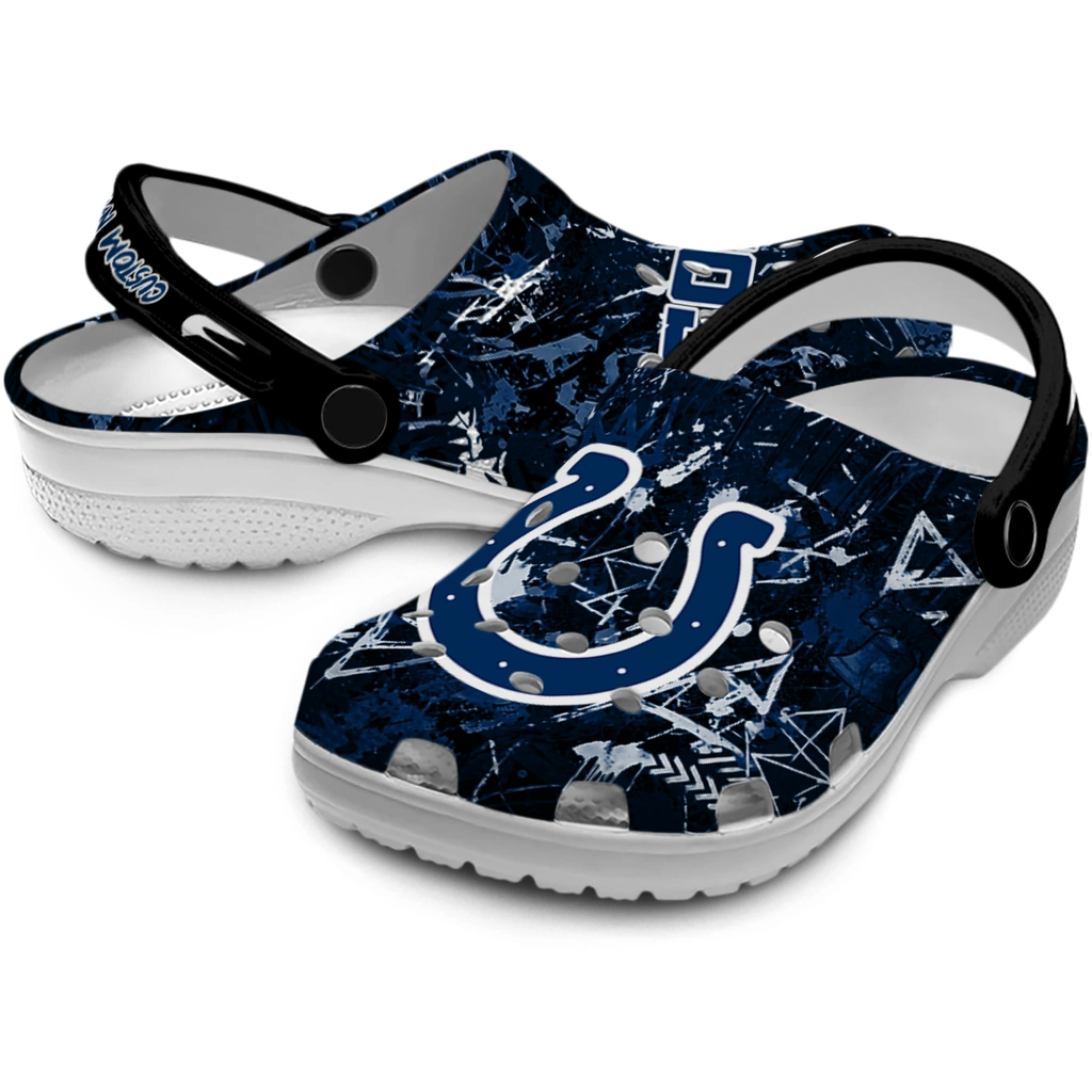 indianapolis-colts-clog-personalized-graffiti-burst-blue-black-high-quality.webp