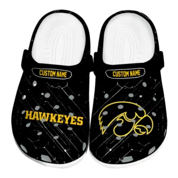 Iowa Hawkeyes Clogs - Custom Circuit Geometry Black
