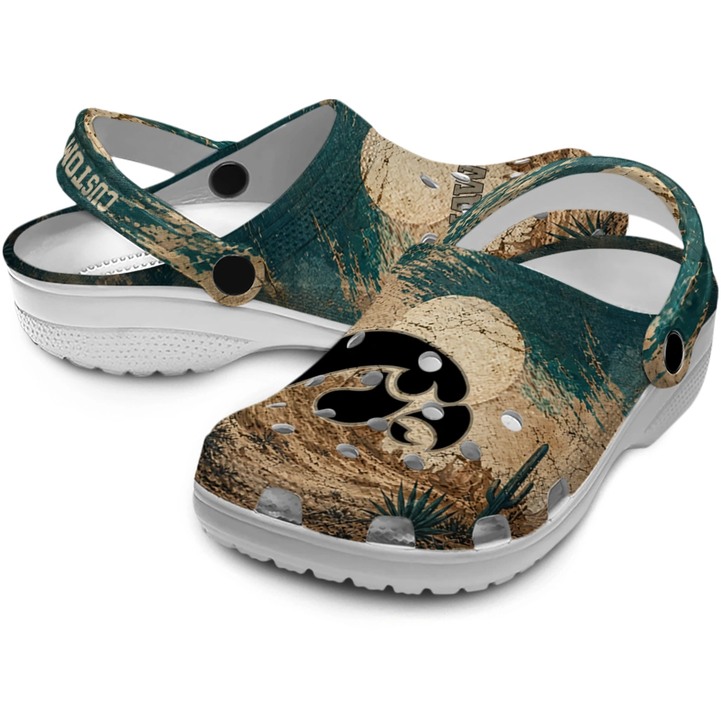 iowa-hawkeyes-clog-custom-cracked-landscape-fir-green-beige-high-quality.webp