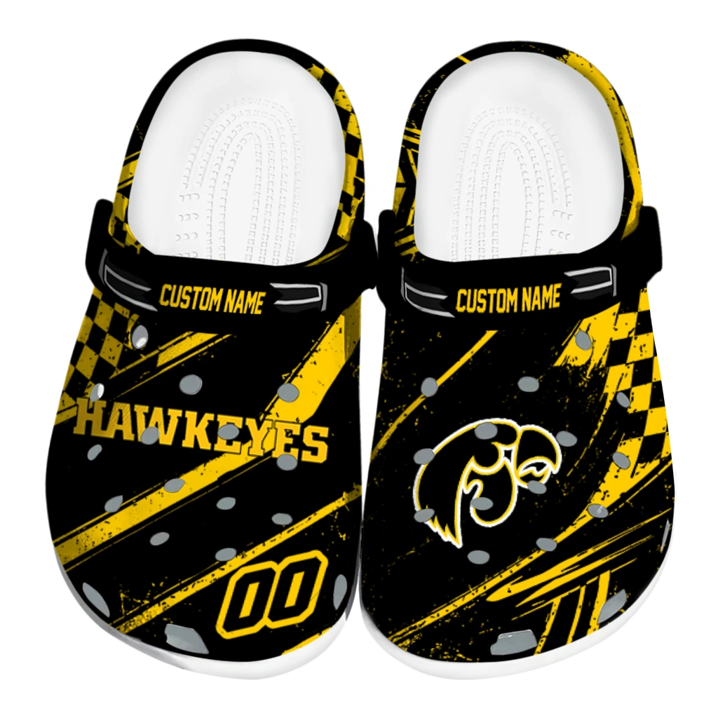 iowa-hawkeyes-clog-personalized-checkered-streaks-black-best-selling.webp iowa hawkeyes clog personalized checkered streaks black best selling