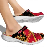 Iowa State Cyclones Clogs – Customized Checkered Streaks Red Black 1