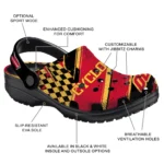 Iowa State Cyclones Clogs – Customized Checkered Streaks Red Black 1