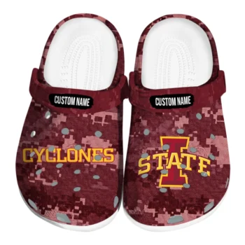 Iowa State Cyclones Clogs - Personalized Digital Camo Red