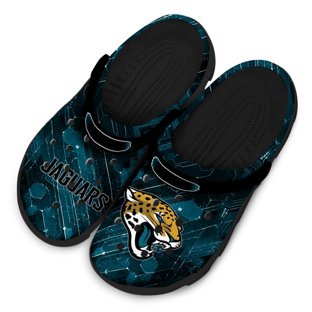 jacksonville-jaguars-clog-customized-circuit-geometry-teal-black-latest-model.webp
