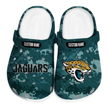 Jacksonville Jaguars Clogs - Customized Digital Camo Teal