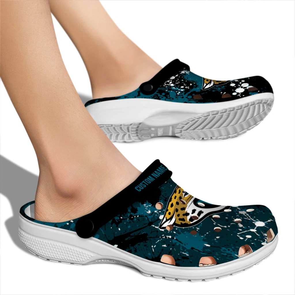 jacksonville-jaguars-clog-personalized-splatter-splash-teal-black-fashion-forward.webp