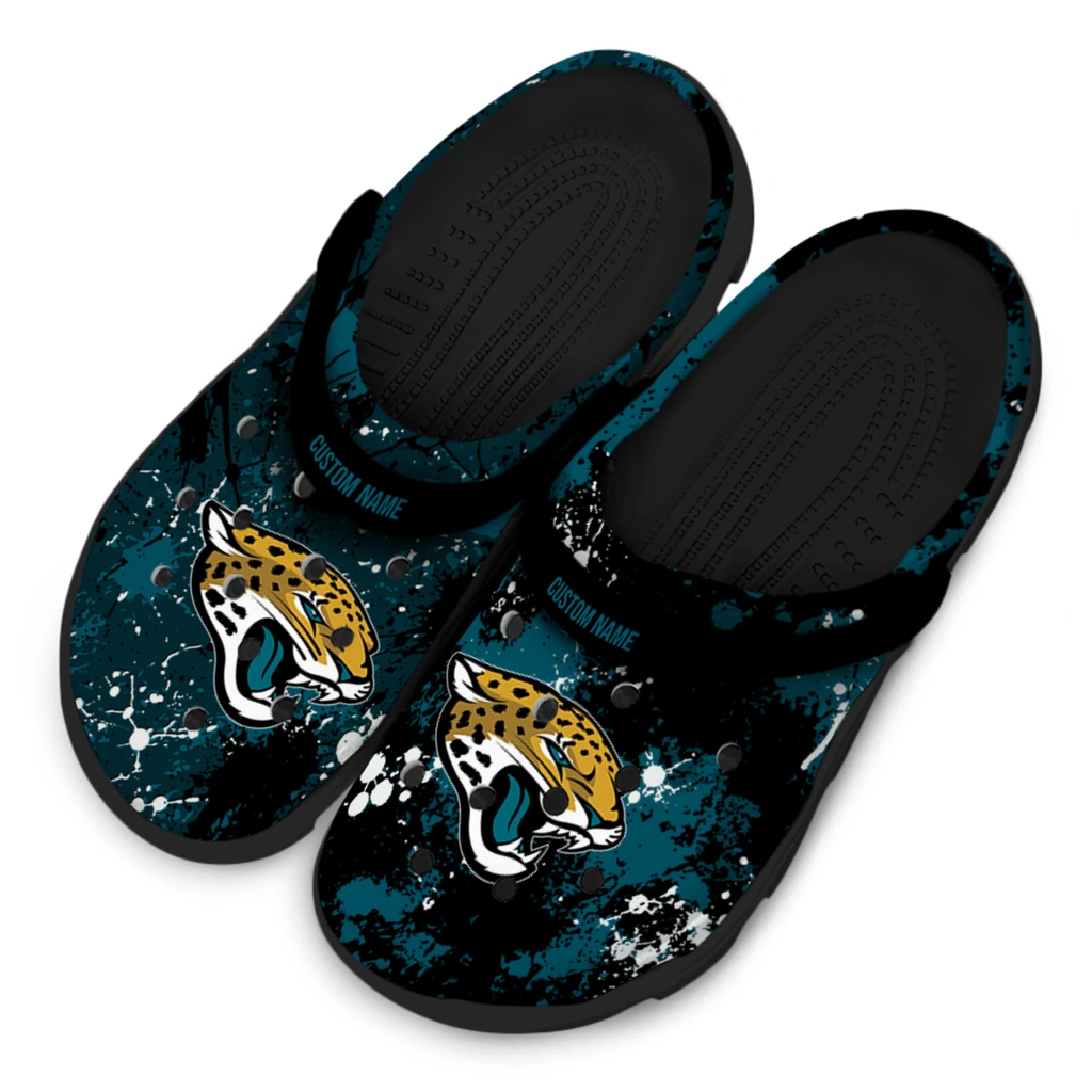 jacksonville-jaguars-clog-personalized-splatter-splash-teal-black-latest-model.webp