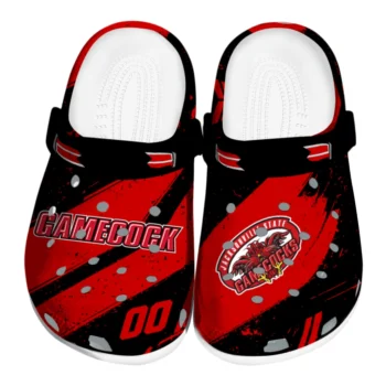 Jacksonville State Gamecocks Clogs - Customized Checkered Streaks Red Black