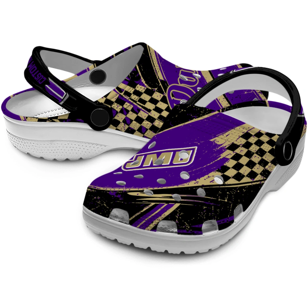 James Madison Dukes Clogs - Custom Circuit Geometry Purple Black 3