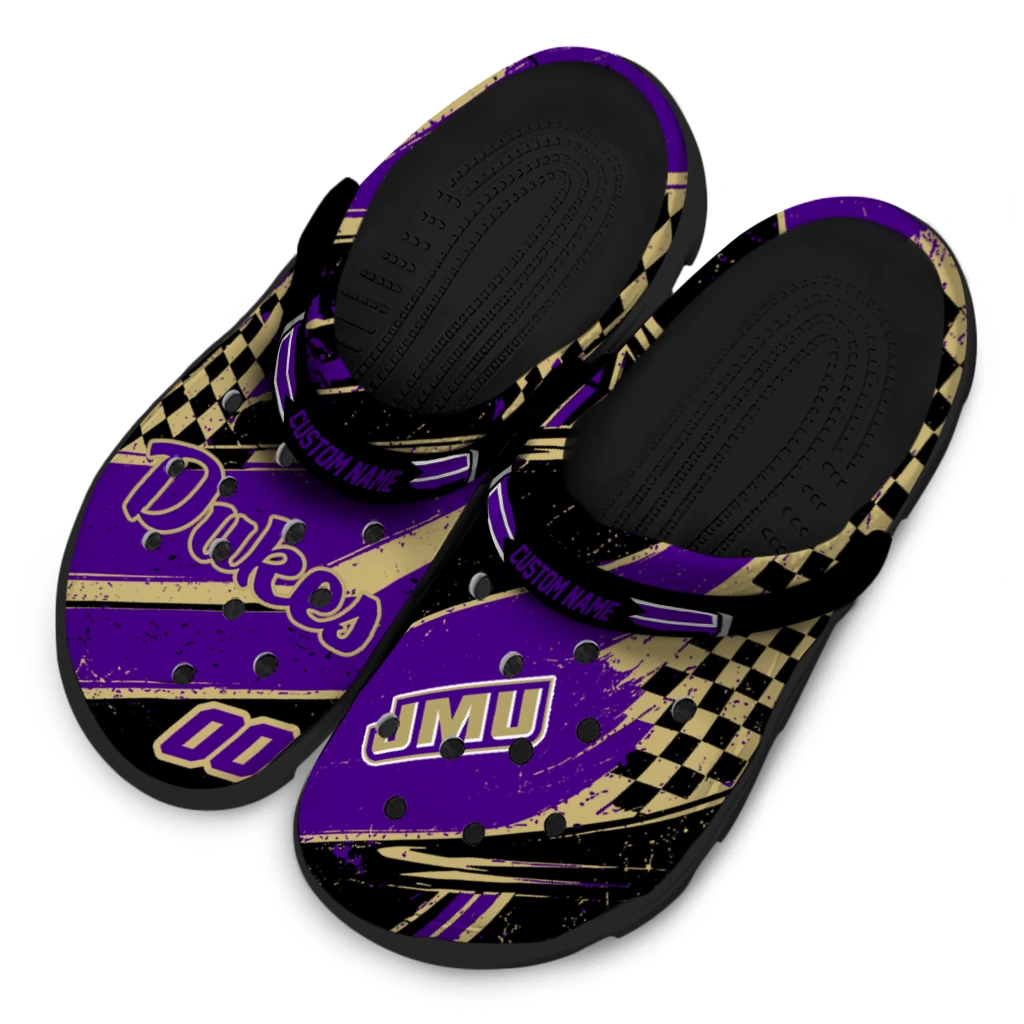 James Madison Dukes Clogs - Custom Circuit Geometry Purple Black 4