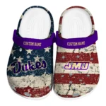 James Madison Dukes Clogs - Custom Distressed Stripes Purple Red Blue 1 james-madison-dukes-clog-custom-distressed-stripes-purple-red-blue-best-selling.webp
