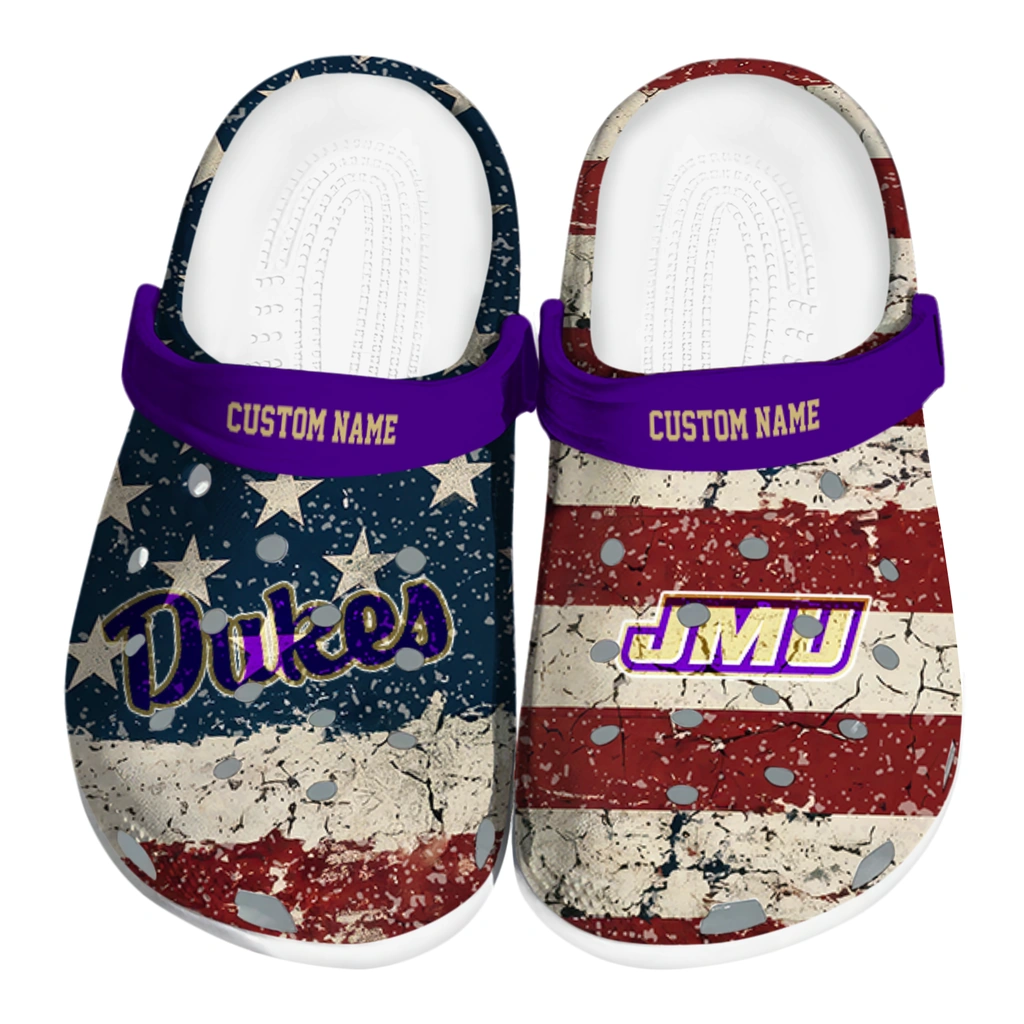 james-madison-dukes-clog-custom-distressed-stripes-purple-red-blue-best-selling.webp james madison dukes clog custom distressed stripes purple red blue best selling