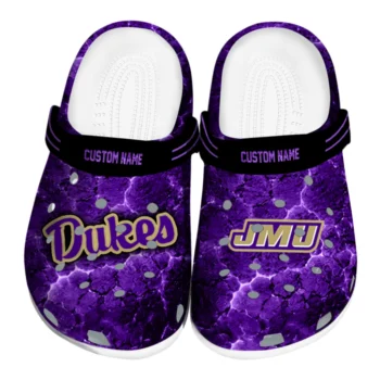 James Madison Dukes Clogs - Customized Cracked Energy Purple Black