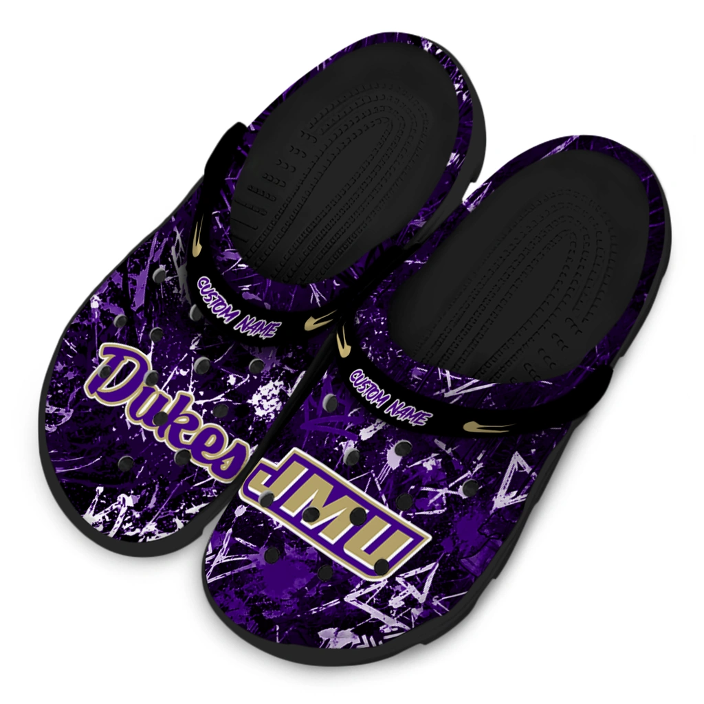 james-madison-dukes-clog-personalized-graffiti-burst-purple-black-latest-model.webp