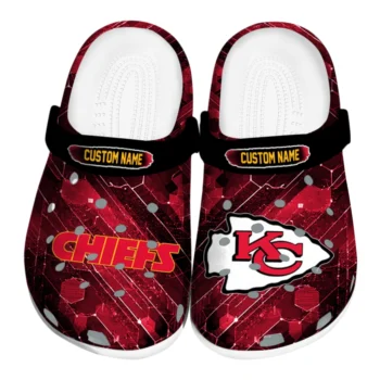Kansas City Chiefs Clogs - Personalized Circuit Geometry Red Black