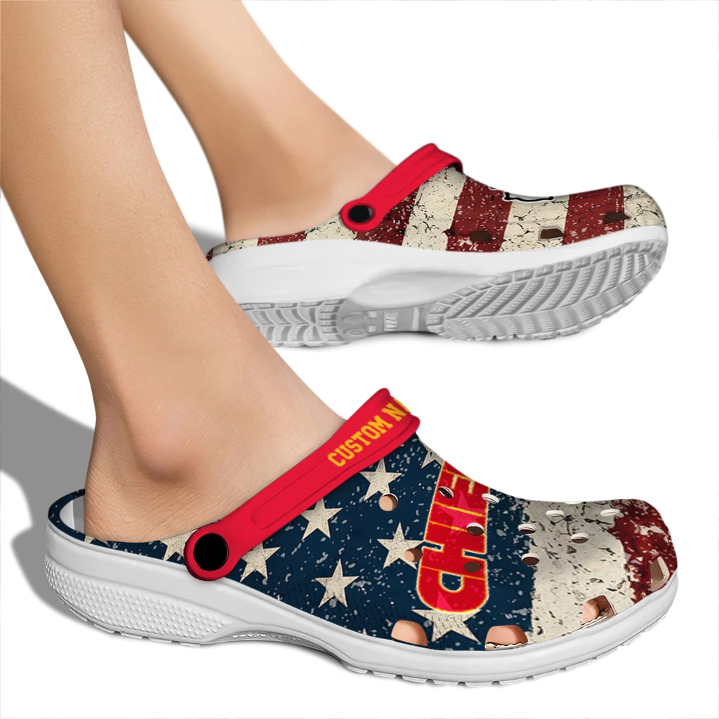 kansas-city-chiefs-clog-personalized-distressed-stripes-red-blue-fashion-forward.webp