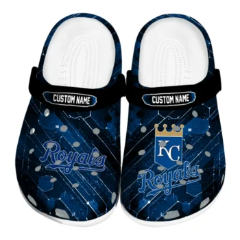 Kansas City Royals Clogs - Customized Circuit Geometry Royal Blue Black