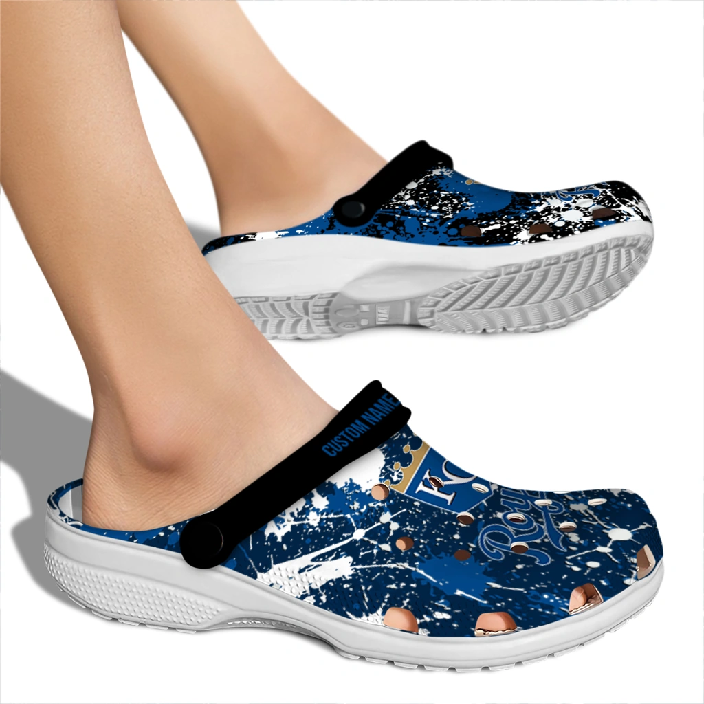 kansas-city-royals-clog-personalized-splatter-splash-royal-blue-black-fashion-forward.webp