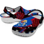 kansas-jayhawks-clog-custom-checkered-streaks-blue-black-best-selling.webp