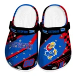 Kansas Jayhawks Clogs - Custom Checkered Streaks Blue Black 1 Kansas Jayhawks Clogs – Custom Checkered Streaks Blue Black 1
