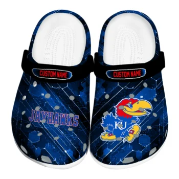 Kansas Jayhawks Clogs - Customized Circuit Geometry Blue Black
